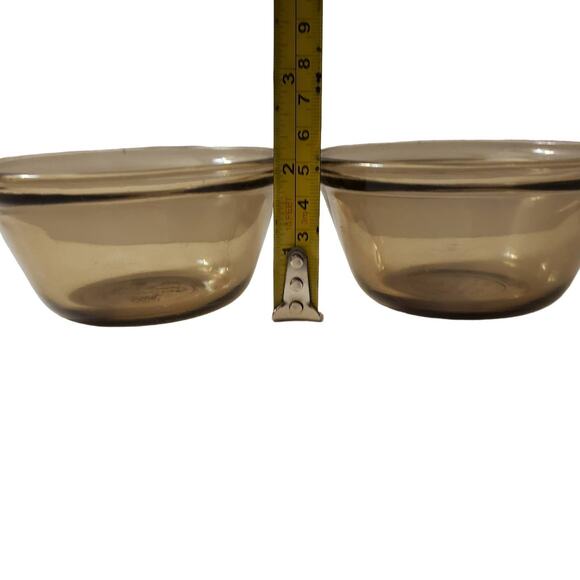 2 Vtg Anchor Hocking Smokey 6oz Ramekins Custard Cups - Picture 5 of 6